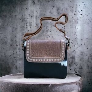 Manchester Canvas and Hairon Crossbody Bag